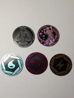 Lot 5 Jetons / Pieces / Coins Pokemon Jumbo - Ultra Premium 151 Mew - Energie - Image 1