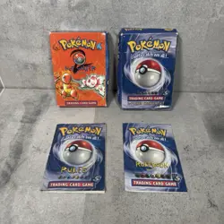 Pokemon TCG Base Set (2) Starter Set Boxes 1999 - Empty Boxes + Content Only - Image 1