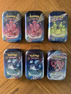 6X Pokemon TCG Scarlet & Violet Paldean Fates Mini Tins SEALED NEW - Image 1