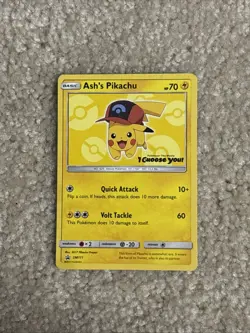 Pokemon Pikachu TCG Ash's SM111 Sun & Moon Holo Card 2017 Pikachu Project - NM - Image 1