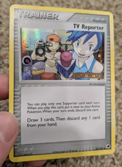 TV Reporter 82/101 EX Dragon Frontiers Reverse Holo Stamped Pokemon Card TCG - Image 1
