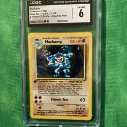 2000 POKEMON CGC 6. 1ST Ed. COSMOS MACHAMP-HOLO card without the 2 player cd - Image 1