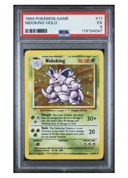 1999 POKEMON GAME BASE SET #11 NIDOKING-HOLO PSA 5 EXCELLENT. Free Shipping - Image 1