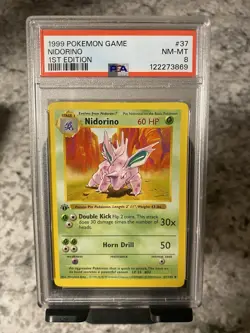 Pokemon Nidorino TCG Base Set 1st Edition Uncommon Card 37/102 - Image 1