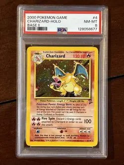 Pokemon Base Set 2 Charizard 4/130 Holo Rare PSA 8 NM-MT - Image 1