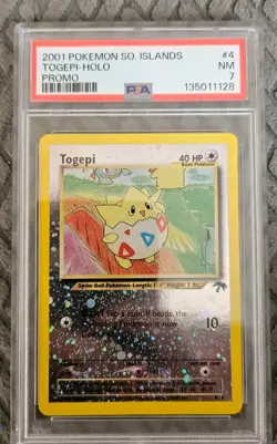 Pokemon TCG Togepi Southern Islands 4/18 Promo Reverse Holo Card. PSA 7. NM - Image 1