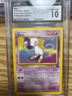 2000 Mew Black Star Promo 8 - GEM MINT Pokemon League CGC 10 - Image 1
