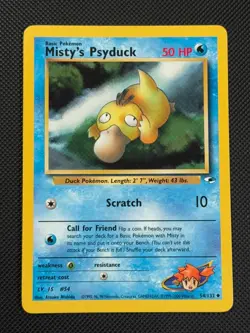 Misty's Psyduck 54/132 REGULAR Pokemon Card WOTC Gym Heroes Uncommon - Image 1