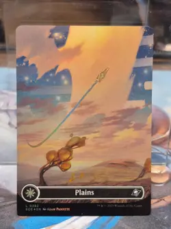 L 0262 Plains FOIL BORDERLESS Full Art Land Edge of Eternities EOE MTG Card - Image 1