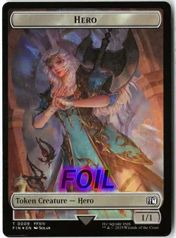 Hero 9// Elemental Double-Sided Token FOIL 9 // 21 Token FINAL FANTASY NM MTG - Image 1