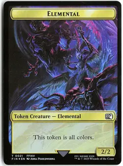 Hero 9// Elemental Double-Sided Token FOIL 9 // 21 Token FINAL FANTASY NM MTG - Image 2