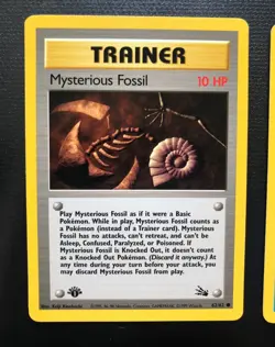 1999 Pokemon TCG Mysterious Fossil Omanyte Kabuto Fossil 1st Edition Evolution - Image 3