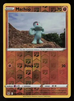 Machop SWSH11: Lost Origin #086/196 Reverse Holo Common Pokemon Card - Image 1