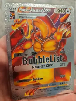 Ultimate Charizard Vmax Silver Foil Fan Art Vinyl Collector Pokemon Card - Image 3