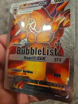 Ultimate Charizard Vmax Silver Foil Fan Art Vinyl Collector Pokemon Card - Image 4
