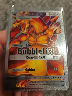 Ultimate Charizard Vmax Silver Foil Fan Art Vinyl Collector Pokemon Card - Image 5