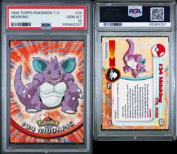 PSA 10 GEM MINT 1999 Topps Chrome T.V. Series #34 Nidoking - Image 3