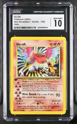 Pokemon CGC 10 1st Edition Ho-Oh Neo Revelation Holo 7/64 Gem Mint - Image 1