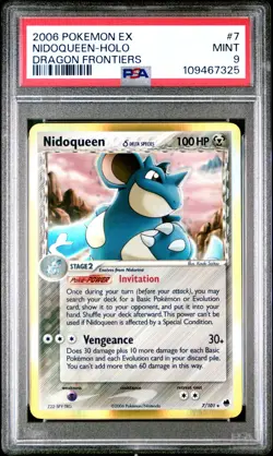 PSA 9 - Nidoqueen 7/101 Pokemon Card EX Dragon Frontiers Holo Rare - Image 1
