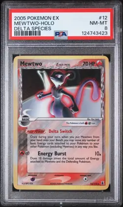 PSA 8 - Mewtwo Delta Species 12/113 - Holo - 2005 Pokemon EX Delta Species - Image 1