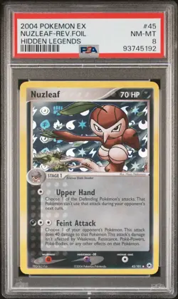 PSA 8 - Nuzleaf 45/101 - Reverse Holo - 2004 Pokemon EX Hidden Legends - Image 1