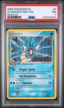 PSA 7 - Gyarados 8/107 - Reverse Holo - 2005 Pokemon EX Deoxys - Image 1