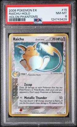 PSA 8 - Raichu Delta Species 15/110 - Holo - 2006 Pokemon EX Holon Phantoms - Image 1