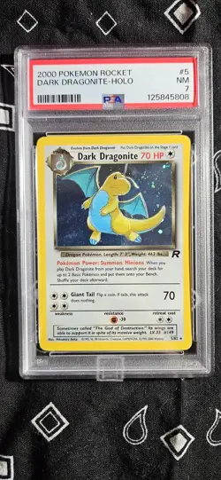DARK DRAGONITE Pokemon Team Rocket Holo 5/82 - PSA 7 NM Near-Mint Unlimited - Image 1