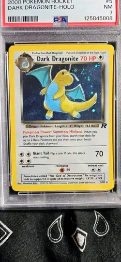DARK DRAGONITE Pokemon Team Rocket Holo 5/82 - PSA 7 NM Near-Mint Unlimited - Image 4