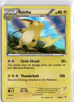 Pokemon TCG Raichu Holo Rare Card XY Generations 27/83 Trading Card TCG - Image 1