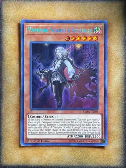 Yugioh Vampire Scarlet Scourge DASA-EN005 Secret Rare 1st Ed LP - Image 1