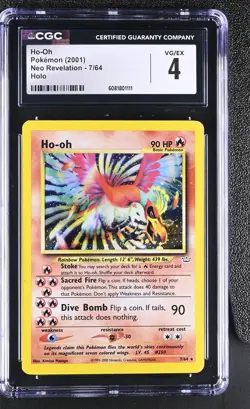 CGC 4 Ho-Oh 2001 Neo Revelation 7/64 Holo Pokemon Card - Image 1