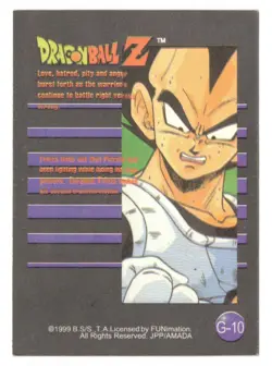 Dragon Ball Z Frieza Gold Foil Card G-10 - Image 2