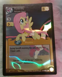 My Little Pony Card CCG Ultra Rare #200 UR Crystal Games Fluttershy Foil - Image 1