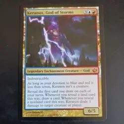 Mtg Keranos, God of Storms LP/NM Journey into Nyx Magic Card Mythic Rare - Image 1