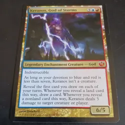 Mtg Keranos, God of Storms LP/NM Journey into Nyx Magic Card Mythic Rare - Image 2