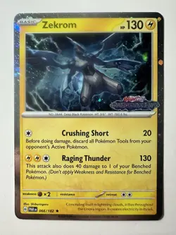 Zekrom 066/182 Paradox Rift Stamped Promo Pokemon Card Holo NM - Image 1