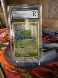 CGC 10 Gem Mint Bulbasaur 2004 Pokemon Card 55/112 Fire Red Leaf Green - Image 1