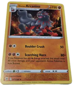 Hisuian Arcanine Rare 071/189 Astral Radiance Pokemon 2022 Trading Card TCG (V - Image 1