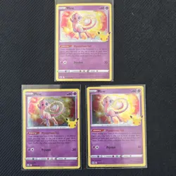Pokemon Celebrations Mew 011/025 Holo Rare Card 25th Anniversary 3 Card Lot - Image 1