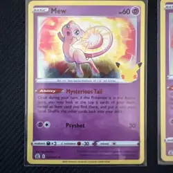 Pokemon Celebrations Mew 011/025 Holo Rare Card 25th Anniversary 3 Card Lot - Image 3