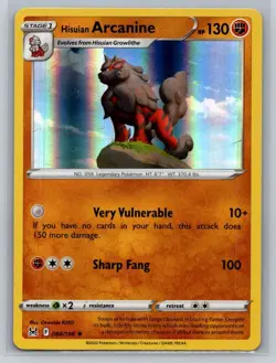 Hisuian Arcanine #084/196 SWSH11: Lost Origin Holo Rare - Pokemon Cards F40 - Image 1