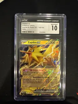 Zapdos ex English 151 145/165 Pokemon TCG CGC 10 Gem Mint - Image 1