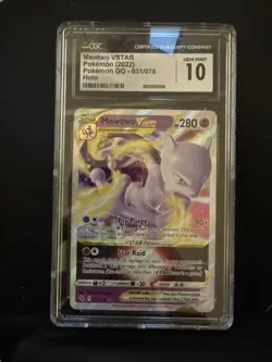POKEMON 2022 GO MEWTWO Vstar #031 CGC 10 Gem Mint RARE - Image 1