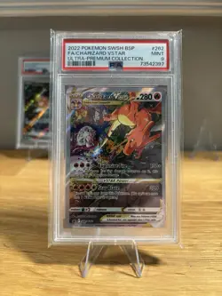2022 POKEMON SWSH BLACK STAR PROMO #262 FULL ART/CHARIZARD VSTAR PSA 9 - Image 1