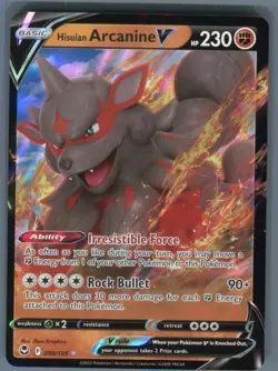 Pokemon Cards - SWSH12: Silver Tempest Hisuian Arcanine V - Image 1