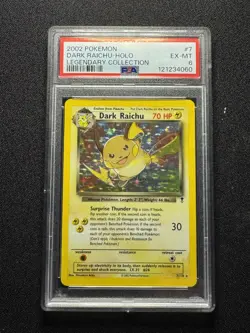 2002 Pokemon Legendary Collection Dark Raichu Holo PSA 6 - Image 1