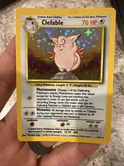 Clefable No Symbol ERROR Jungle 1/64 Holo Rare Pokemon TCG Vintage NM - Image 1