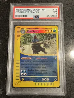 Pokemon TCG Feraligatr Expedition 2002 12/165 Reverse Holo Rare PSA 7 NM - Image 1