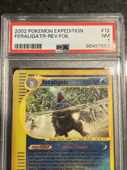 Pokemon TCG Feraligatr Expedition 2002 12/165 Reverse Holo Rare PSA 7 NM - Image 2